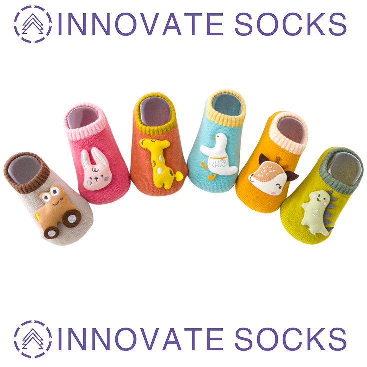 Terry Warm Baby Toddler Socks Stereo Doll Thickening Cute Cartoon Ei-slip Floor Socks